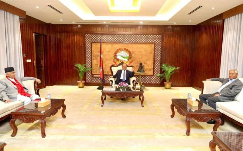 तीन नेता दाहल, देउवा र ओलीबीच भेटबार्ता